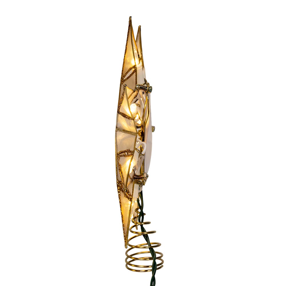 Kurt Adler 10L 8PT Capiz Clear Star Tree Topper